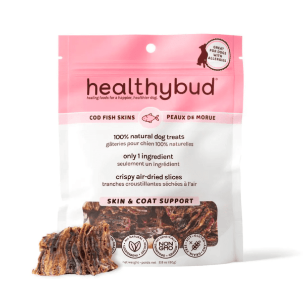 Healthybud Gâterie ingrédient unique Peau de morue 80 gr -